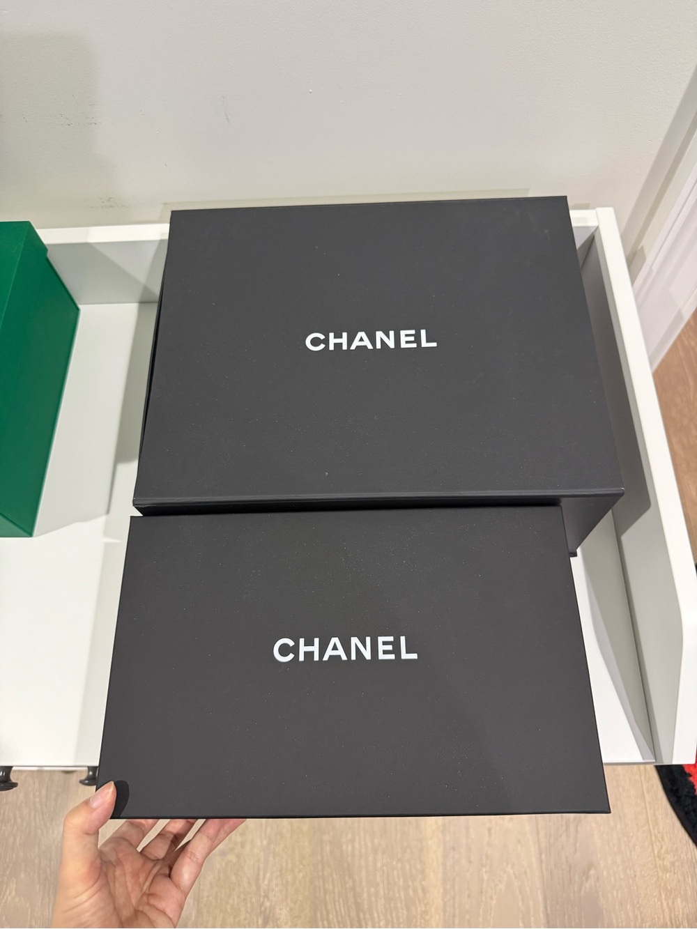 CHANEL Black Branded Storage Boxes - Set of 2